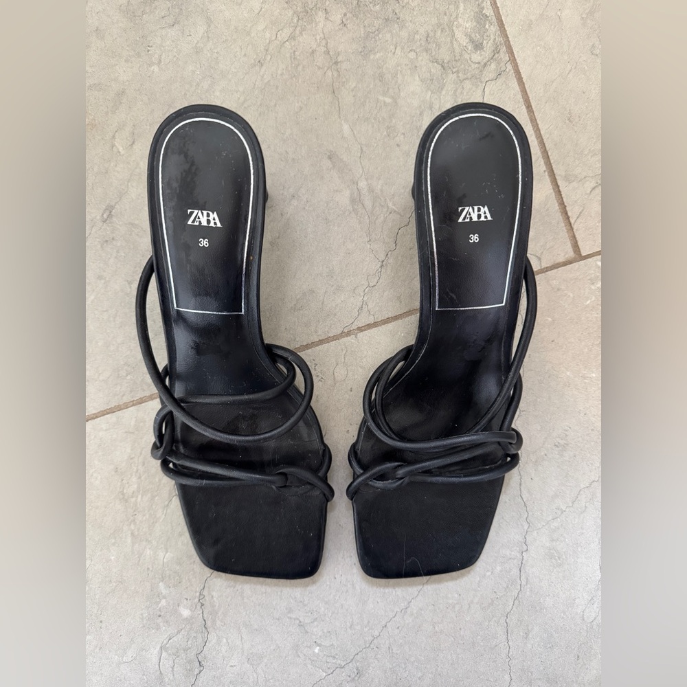 Zara Black Women's Heeled Sandals
